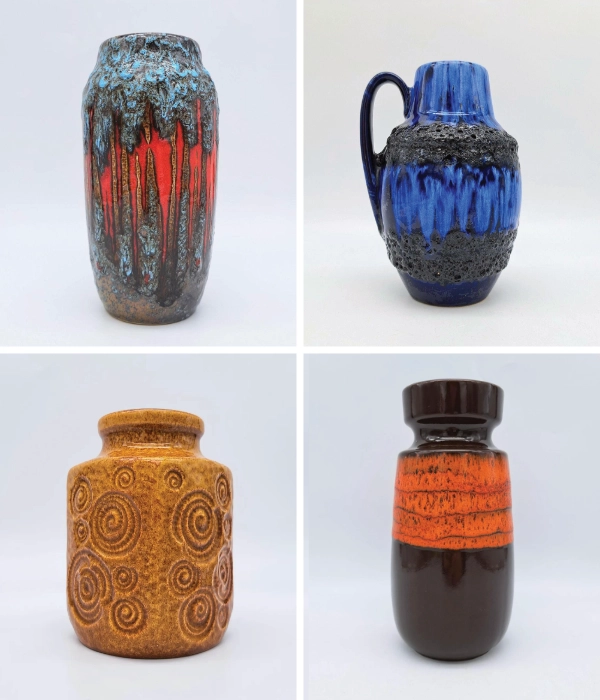 Vintage West German Pottery examples by Scheurich