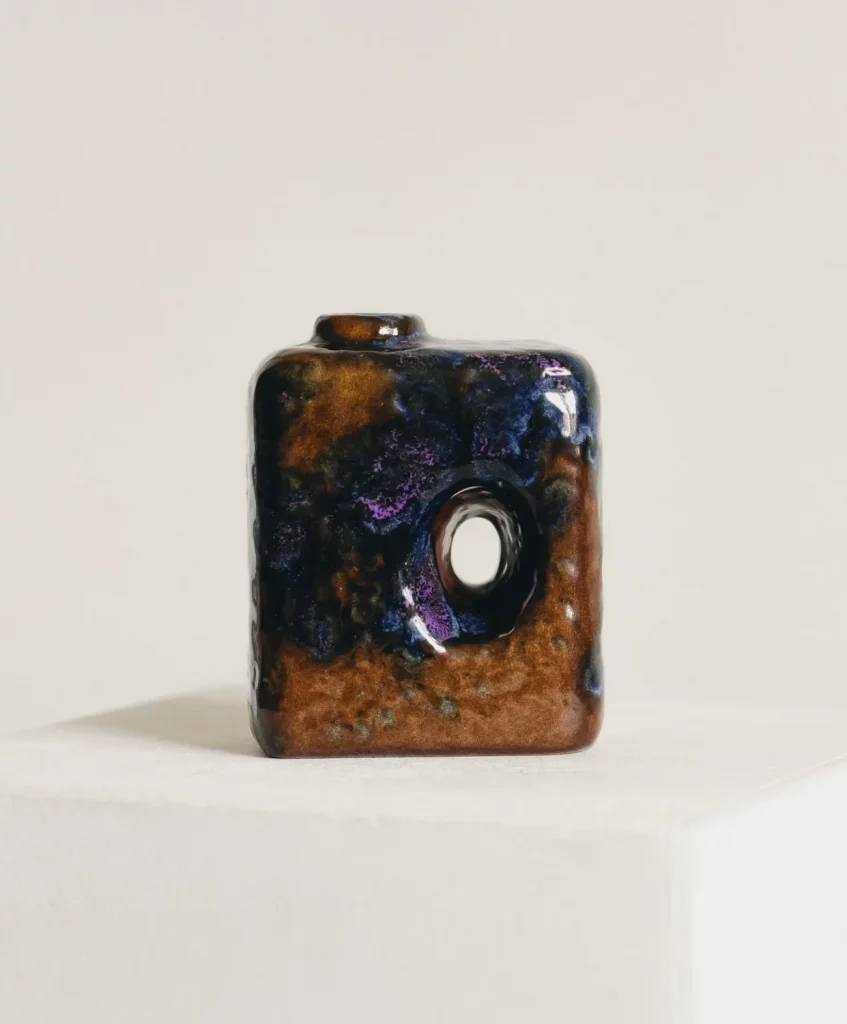 Chimney Toscana 2002 vase in brown and purple by Marei