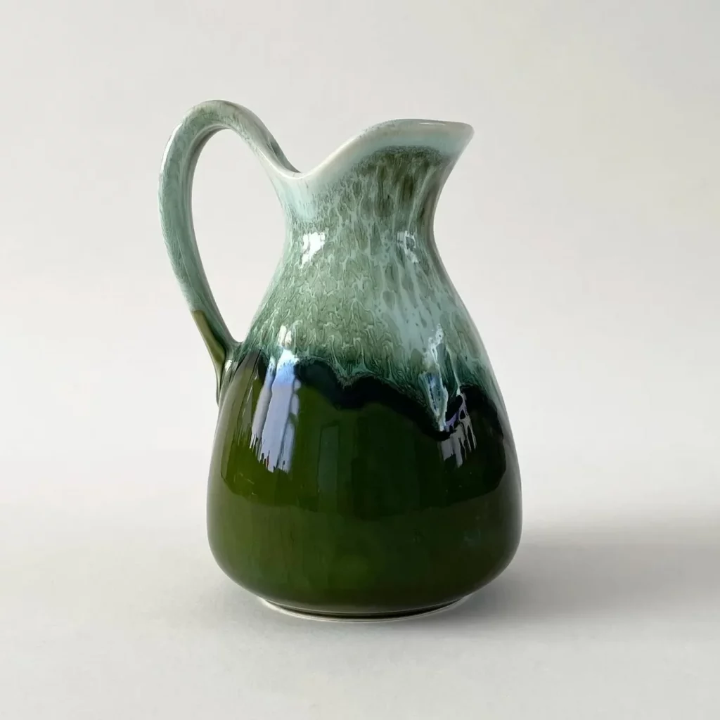 vintage green jug vase by kingston pottery