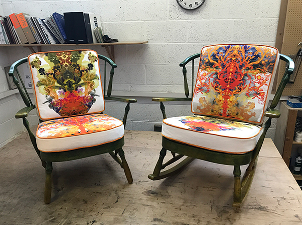 Rocking chairs by Ray Clarke upholstery