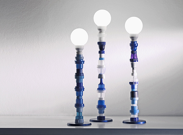Multiplasticas lighting sculpture made from upcycled plastic trash by Brunno Jahara
