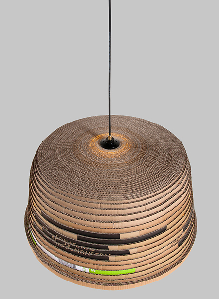 Beute upcycled cardboard lamp