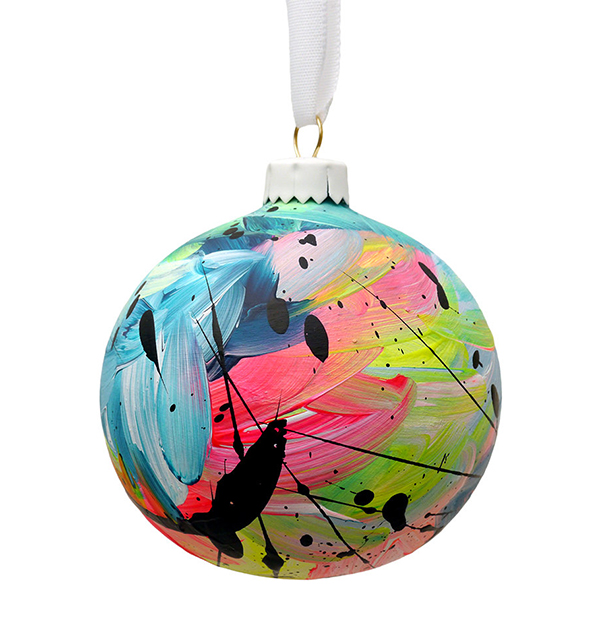 Ceramic disc painted in Scotland. Ceramic winter tree decoration gift Lovely hand painted Scottish puffin Christmas Tree Bauble