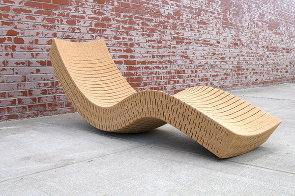 Lounger made from recycled cork by Daniel Michalik