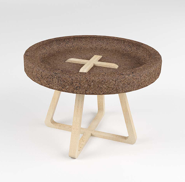 Cork table by Trinta Design