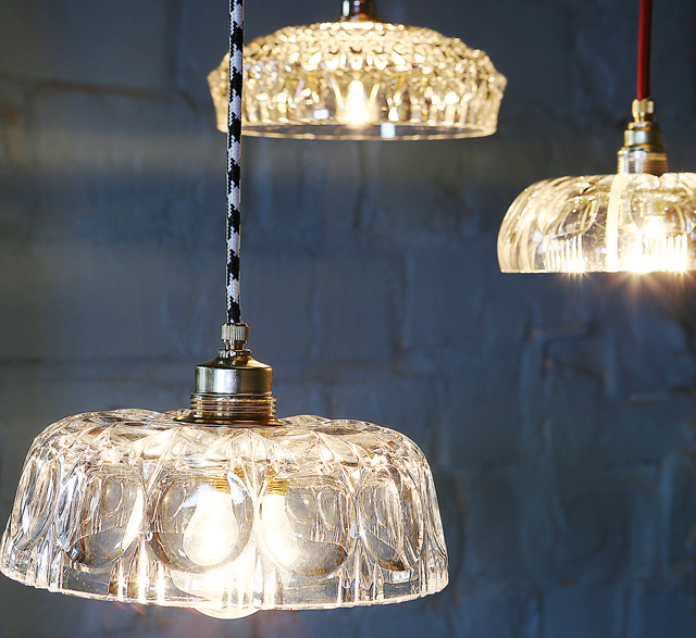 Pendant lights made from upcycled vintage crystal bowls by Rafinesse and Tristesse