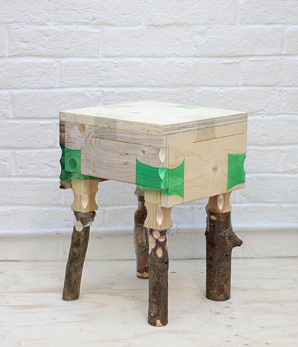 Plastic bottle furniture joinery by Micaella Pedros