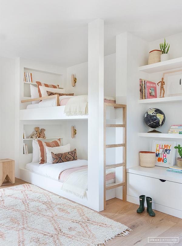 Elegant kids room with bespoke bunk bed