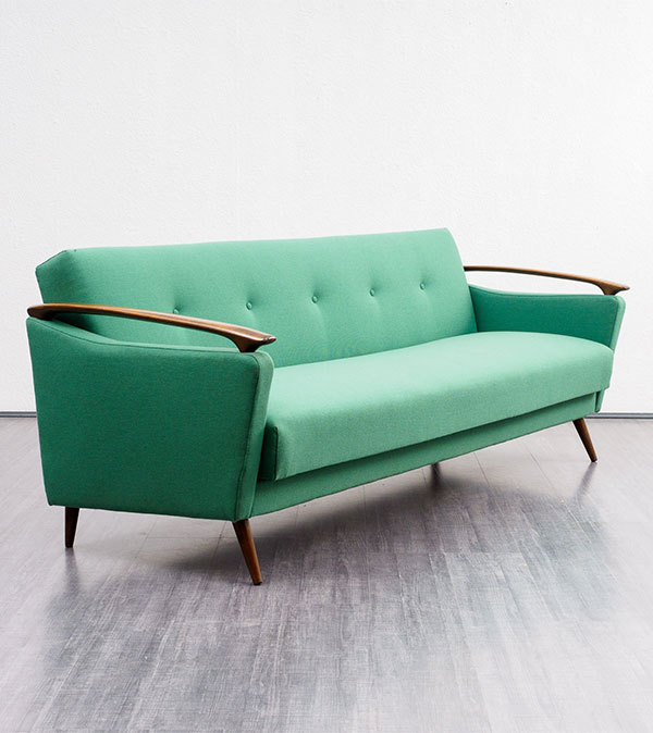 Green 1950s vintage sofa