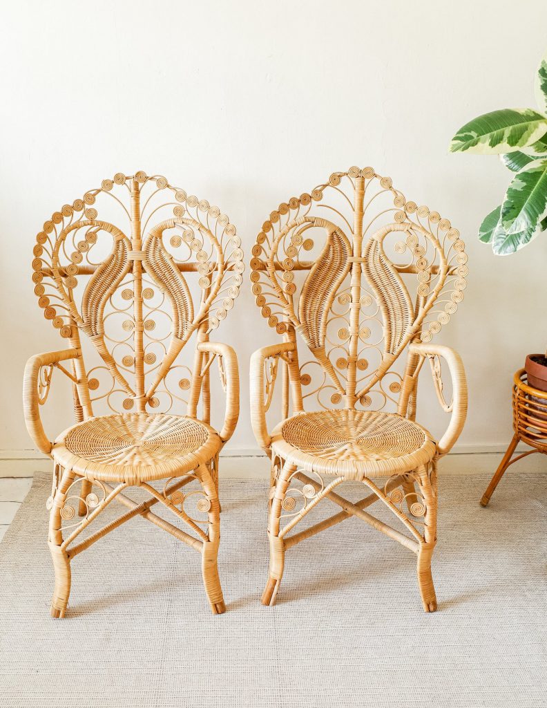 Rattan vintage home decor from Etsy