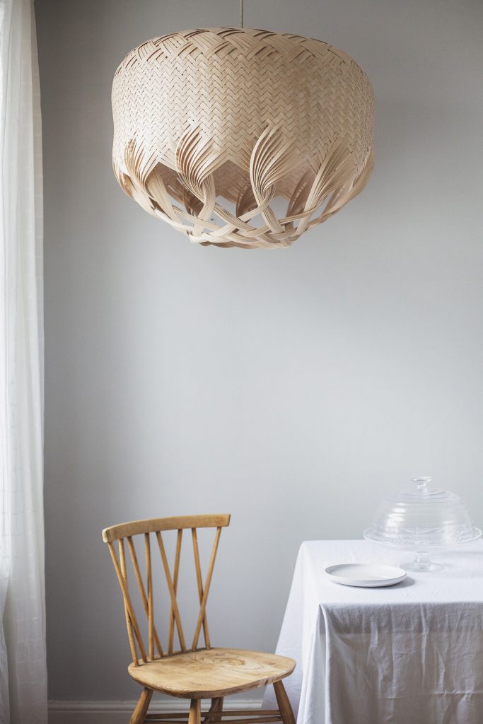 Pren woven wood lighting collection by Louise Tucker