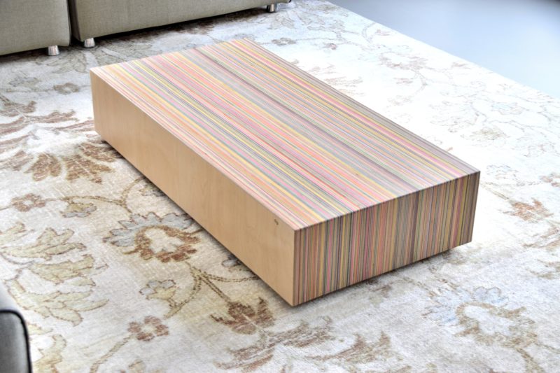 Coffee table made from skateboard decks 