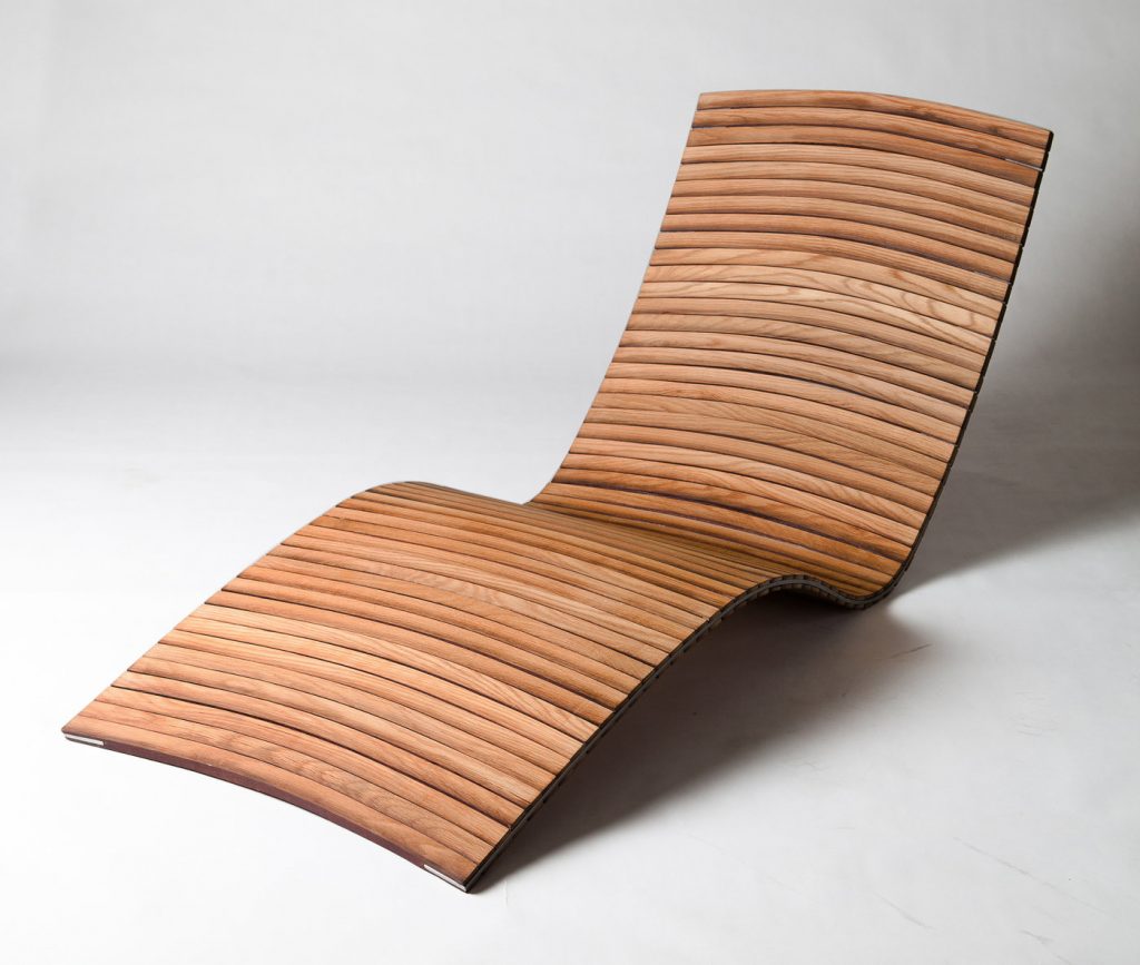 Lounger upcycled from an oak barrel by Kieran Ball