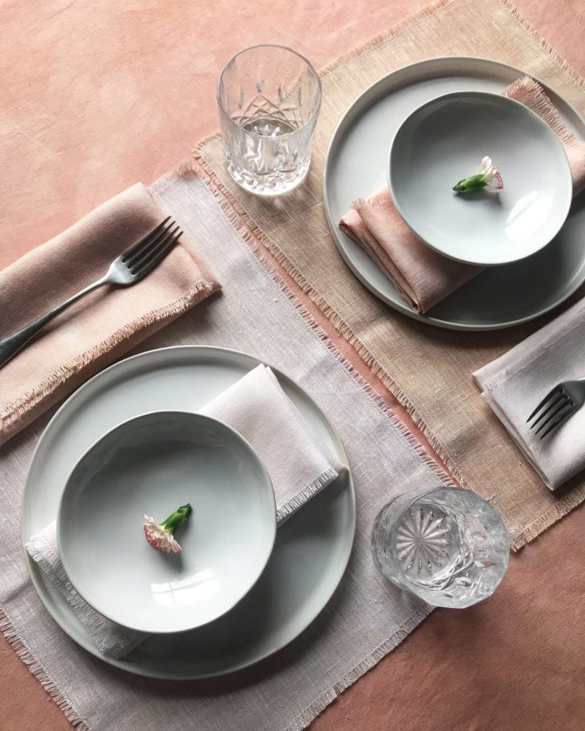 Linen tablecloths and napkins by VED Cooks
